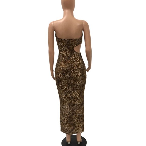 Leopard Print Strapless Bodycon - Picture 6 of 8